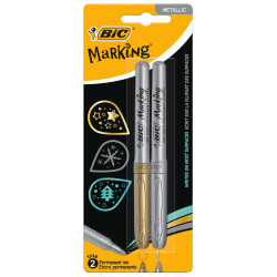 BiC Permanent Marker Gold &amp; Silver Pen