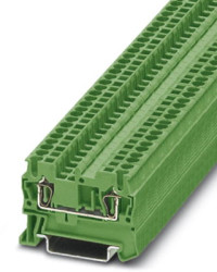 Through terminal block, spring balancer connection, 0.08-4.0 mm², 2 pole, 24 A, 8 kV, green, 3037106