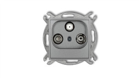 Icon Mechanizm Gniazda Abonenckiego Rtv-Sat Końcowego 1,5Db Srebrny Metalik 7Igs