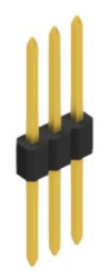 Pin header, 3 pole, pitch 1.27 mm, straight, black, 10060246