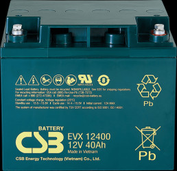 EVX12400-I1 lead-acid battery, 40 Ah, 12 V, deep cycle
