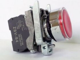 Przyciski ster. czerwony chwil. 22mm NC + podśw.