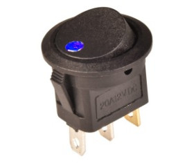 Przełącznik 16mm 20A 12V + LED niebieski P081