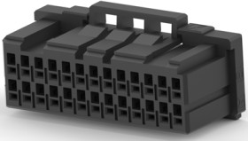 Socket header, 26 pole, pitch 2 mm, straight, black, 1-1827863-3