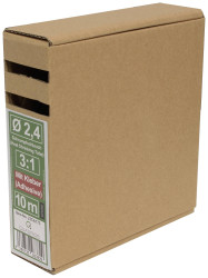 Quadrios 23CA173 Rurka termokurczliwa z klejem czarny 2.4 mm Współczynnik skurczu:3:1 10 m