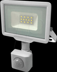 5932 LED floodlight, 10 W, 800 lm, 2700 K, IP65, white, with sensor