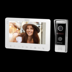 Zestaw wideo domofonowy. bezsłuchawkowy. kolor. LCD 7". menu OSD. WI-FI + APP na telefon. sterowanie bramą. biały. VIFAR VDP-63