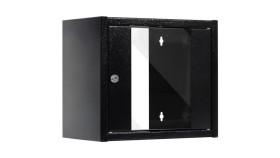 Szafa Wisząca Rack 10 6U 300Mm Drzwi Szklane Czarna Netrack S-Line