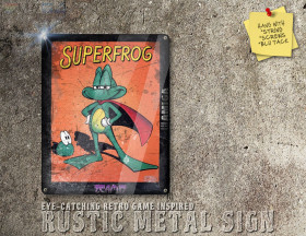 Weathered Look Amiga Game Superfrog Box Artwork Metal Sign [667]