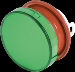 HW1A-L1GL HW, flush lens for illuminated push button &amp; pilot light, Green