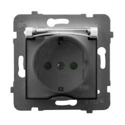 ARIA Gniazdo bryzgoszczelne z/u SCHUKO IP44 wieczko przezroczyste z przesłonami torów prądowych biały GPH-1USP/m/00/d