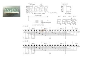 WYŚWIETLACZ LED POCZWÓRNY CZERWONY WSPóLNA ANODA A-394SR