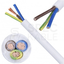 Kabel mieszkaniowy OMY / H03VV-F 3x0,5mm2 biały 300/300V giętki linka Elektrokabel