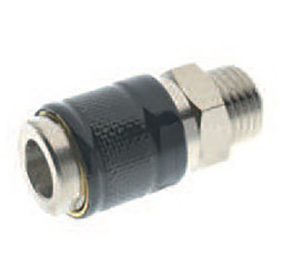 Szybkozłącze powietrza RS PRO G 1/4 męskie rodzaj Żeński Gwintowany Mosiądz niklowany 1/4in