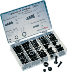 Grommet kit, with 85 bend protection and grommets, PVC, black, 639-60000