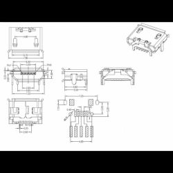 Gniazdo micro USB typ B mont. SMD typ 2