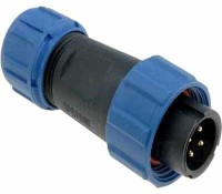 SPP2110-4WW Wtyk 4 pin na kabel (7-12mm) okrągły, lutowany, wodoodporny - gwint wewnętrzny, 500V, 30A