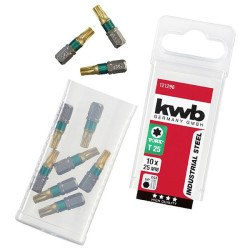 kwb 124296 TX Bit set 10 pcs titanium-coated colour-coded durable