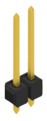 Pin header, 2 pole, pitch 2.54 mm, straight, black, 10054224