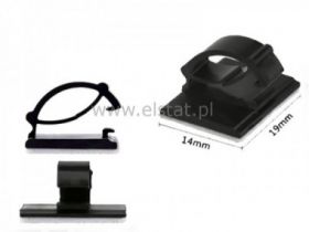 Uchwyt organizer do kabli czarne 19x14mm - 5szt