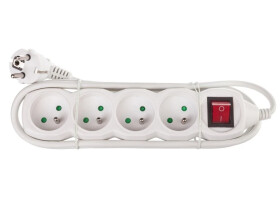 Przedłużacz z wyłącznikiem 4-gniazda z/u 2m /H05VV-F 3G1/ biały P1412