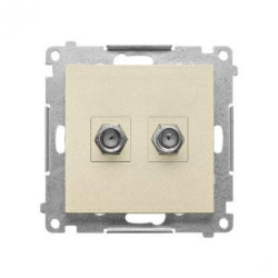 Simon 55 Gniazdo antenowe typu F” podwójne (moduł). Do instalacji indywidualnych. Szampański mat TASF2.01/144