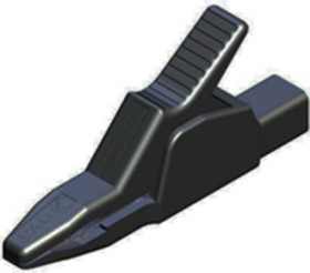 Alligator clip, black, max. 30 mm, L 85 mm, CAT II, socket 4 mm, 972405100