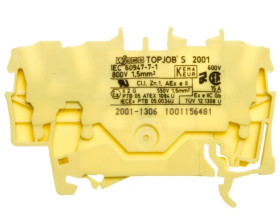 Złączka szynowa 3-przewodowa 1,5mm2 żółta TOPJOBS 2001-1306