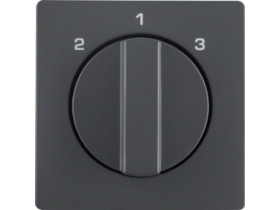 BERKER Q.x Płytka czołowa z pokrętłem do wyłącznika 3-pozycyjnego bez pozycji "0" antr. aksamit 1084608600 HAGER