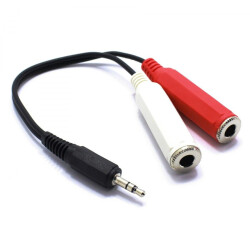 Adapter Aux Wtyk Jack 3,5 2 Gniazda 6,3 Mono Vitalco