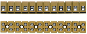 Terminal block, 12 pole, 2.5 mm², clamping points: 24, yellow, screw connection, 24 A, 0243520000