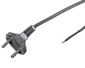 Przewód przyłączeniowy bez wyłącznika 250cm srebrny SP-250/2X0,75/-SRB YNS10000456