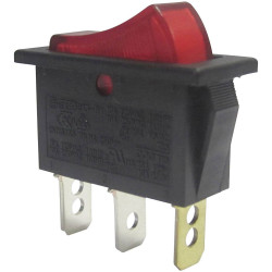 TruComponents 751552 Rocker switch,Panel Mount,Off/On,SPST,Quick Connect