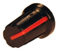 GALKA-1R16 Gałka potencjometru obrotowego - pasek czerwony (na oskę 6 mm) wysokosć 16 mm