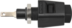 Quick pressure clamp, 12.5 mm, black, 30 VAC/60 VDC, 5 A, flat plug/solder connection, nickel-plated, ESD 6554 / SW