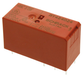 Przekaźnik mocy 24V dc DPDT TE Connectivity, montaż PCB 1440Ω Otwór przezierny