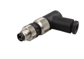 Złącze kablowe kątowe połączenie śrubowe fi5mm 4A 60V -40-85stC M8 męskie 4pin IP67 VK003177