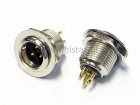 Gniazdo męskie mini XLR 3p do obudowy