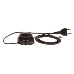 Przyłączacz z wtyczką płaską z wyłącznikiem nożnym do lamp, dwutorowy 250V 2,5A PWN-2/2X0,5/1,9 CZARNY