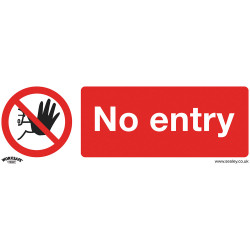 Worksafe SS14V1 Prohibition Safety Sign - No Entry - Self-Adhesive Vinyl