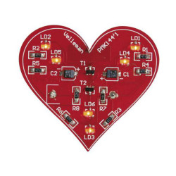 Whadda WSSA144 LED kit smd-blinking heart includes red pcb and CR2032 holder