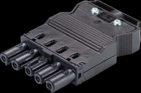 92.953.4053.1 Socket, 5-pin, black, screw connection