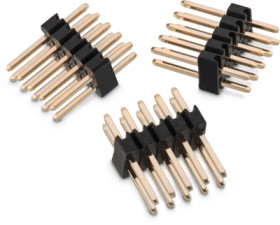 Pin header, 20 pole, pitch 1.27 mm, straight, black, 62202021121