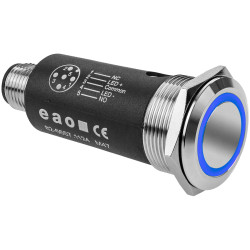 EAO 82-6657.1124 Series 82 Illuminated Pushbutton Momentary 22mm SUS 316L Blue