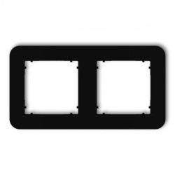MINI Ramka uniwersalna podwójna zaokrąglona z tworzywa czarny mat 12MRTZ-2