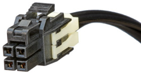 Kabel przewód-płytka, Nano-Fit, 300 V, 6 A, raster: 2.5mm, 150mm, Okrągły, Złoto, Czarny