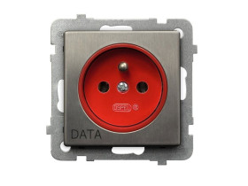 SONATA Gniazdo pojedyncze z uziemieniem DATA stal inox GP-1RMZD/m/37 OSPEL