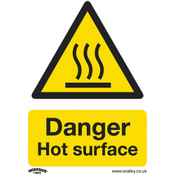 Worksafe SS42P1 Warning Safety Sign - Danger Hot Surface - Rigid Plastic