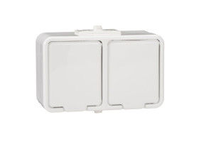 CEDAR Gniazdo podwójne z uziemieniem IP44 biały NT230H01 SCHNEIDER ELECTRIC
