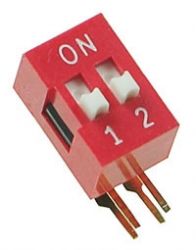 Dip switch x2 kątowy czerwony